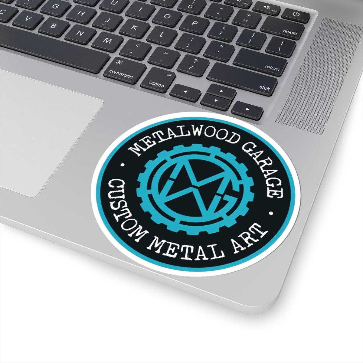 Metalwood Garage Logo Sticker - Custom Metal Art Kiss-Cut Vinyl